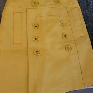 BCBGMaxAzria Yellow Double-Breasted Skirt XS